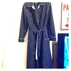 Binders Navy coat with white trim.